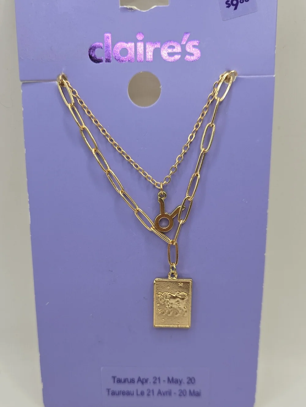 NEW Claire's Gold-Tone Taurus Layered Pendant Necklace